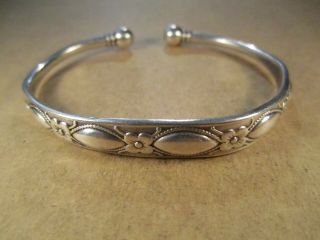 Antique Chinese/japanese Export Sterling Silver Cuff Bracelet,  Signed,  29.  1g