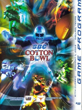 2003 Cotton Bowl Classic Program Ut Texas Tx Longhorns Lsu Tigers Football Rare