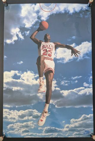Rare 1992 Vintage Michael Jordan Nike Sky Poster 23 X 35 Chicago Bulls