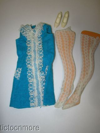Vintage Barbie Cousin Francie Doll Mod Fashion Clothes 1274 Ice Blue Complete