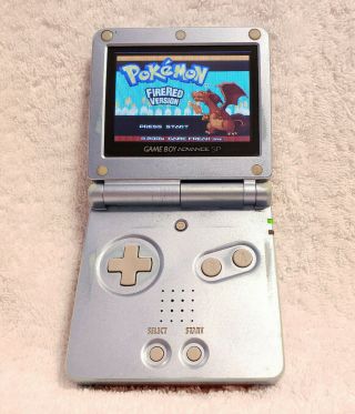 Rare Backlit Nintendo Game Boy Advance Sp Ags - 101 Pearl Blue Baby Blue