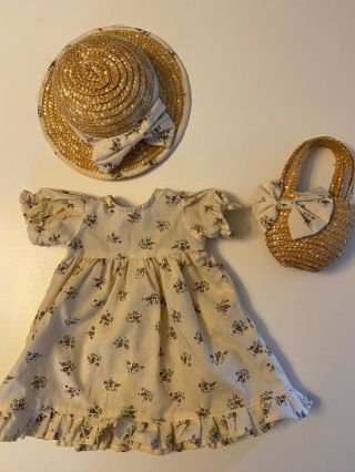Vintage Dress With Matching Hat And Purse Fits 18 Inch American Girl Doll