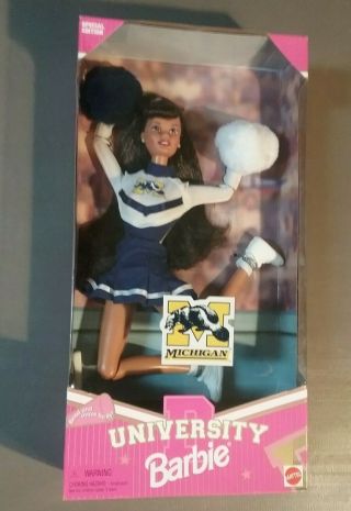 University Of Michigan Cheerleader Barbie Doll From 1996