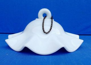 Antique Milk Glass Smoke Bell Shade For Hanging Kerosene Lamp: