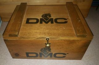 Vintage Rare Dmc Wooden Wood Case Cabinet For Floss/storage