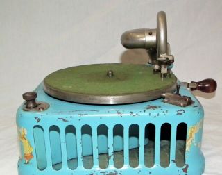 RARE VINTAGE FREMONT 1920s TOY CRANK PHONOGRAPH GRAMOPHONE 78 RPM RECORD PLAYER 3
