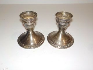 Duchin Sterling Silver 3 1/2 " Tall Candle Stick Holders 12 Oz Weighted Pair