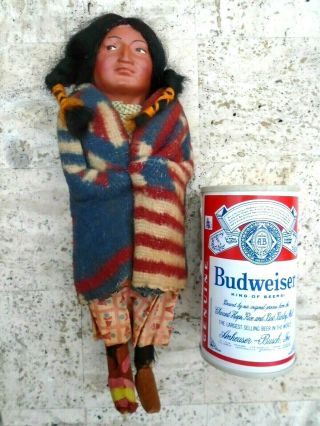 1952 Early Skookum Indian Native American Doll 11 " W Papoose Blanket