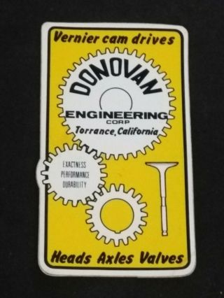 Rare Donovan Engineering Drag Racing Nhra Hot Rod Race Decal Sticker
