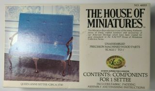 1/12 Queen Anne Settee Kit 40055 House Of Miniatures 1970s Open/verified