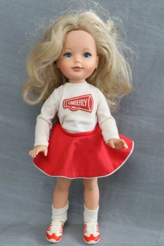 Vintage Kimberly Doll Cheerleader Blonde Hair Red Skirt 1983 Tomy 17”
