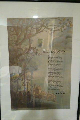 1974 Tolkien Poster Bilbo’s Baynes,  Joy Hill First Published Rare