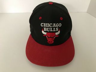 Rare Vintage Chicago Bulls Sewn Logo Snapback Hat Cap Michael Jordan Mj