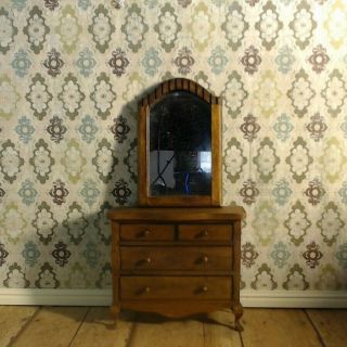 Vintage Dollhouse Furniture Wood Dresser 1007