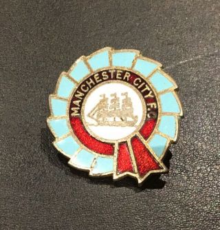 Rare Vintage Manchester City F.  C Rosette Badge