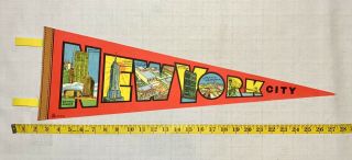 Rare Impko York State Cities Points Of Interest Vintage Felt Banner Pennant