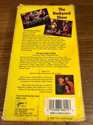 Barney The Barnyard Show VHS VCR Video Tape Movie RARE 2