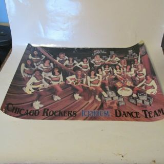 Icehouse Beer Vintage Poster Chicago Rockers Basketball Cheerleaders Rare