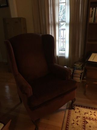 Antique Wingback Chair - Red