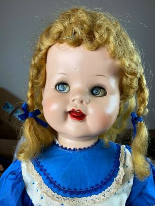 Vintage 22 " Ideal Saucy Walker Doll Braids Flirty Eyes 1950 