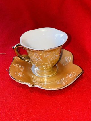 Meito China - Vintage Hand Painted Made In Japan Tea Cup And Saucer