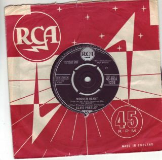 Elvis Presley Wooden Heart 1960 Classic 45 In Sleeve Rare