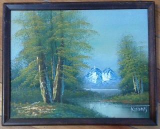 Signed Vintage Oil Painting By R.  Thomas 8 " X10 " On Canvas Board