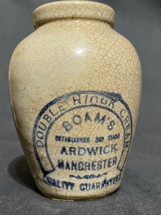 ANTIQUE Boam’s ardwick manchester STONEWARE JAR English Creamer 4” 2