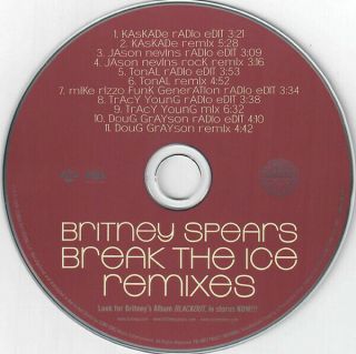 Britney Spears ‎– Break The Ice Remixes (cd Maxi - Single 2008 Jive) Rare Oop