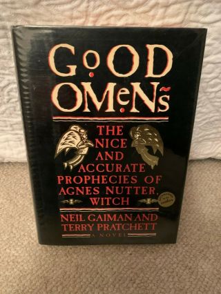 " Good Omens " 1st Printing Hardcover 1990 Signed By Neil Gaiman Himself: Rare