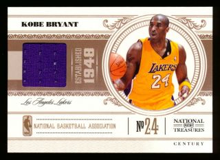 2010 - 11 National Treasures Kobe Bryant Base Jersey Parallel Lakers Rare 16/25