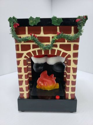 Rare Gemmy Fireplace Santa Stuck In Chimney Animated