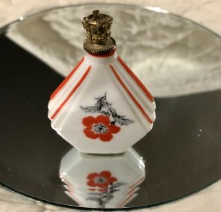 Antique Miniature German Crown Top Art Deco Perfume Bottle 2 3/4” Marked 5991