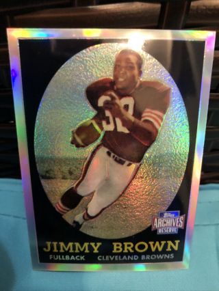 2001 Topps Archives Reserve Refractor Jim Brown Rookie 1958 Rare Insert 62 Sp