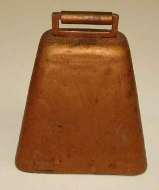 Antique Vintage Copper Metal Cow Bell Large & Loud
