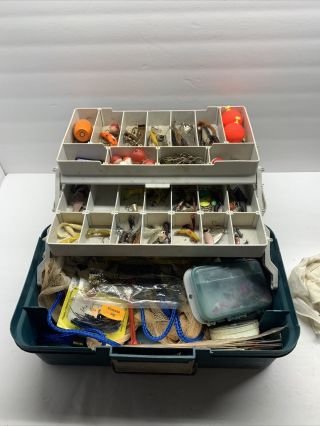 Vintage Fishing Woodstream Tackle Box Full Of Vintage Lures And Gearestate Find