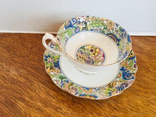 Paragon Star Paisley Tea Cup Teacup Saucer Set Rare Vintage