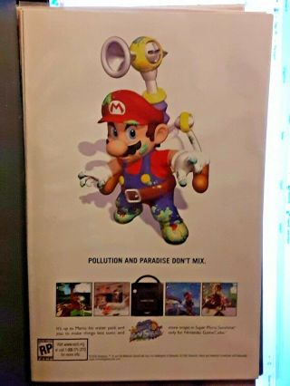 Rare Nintendo Comic Print Ad Mario Sunshine Game Cube Advertisement Gamecube