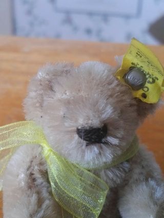 Antique Vintage Miniature Steiff Teddy Bear Bendy Germany 3in Euc