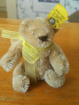 Antique Vintage Miniature Steiff Teddy bear Bendy Germany 3in EUC 2