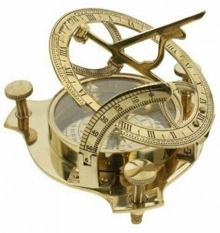 Brass Sundial Compass Nautical Antique Handmade Compass Christmas Day Gift