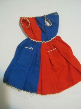 Vintage Barbie Red And Blue Peasant Fancy Blue And Red Dress (rs - 28)