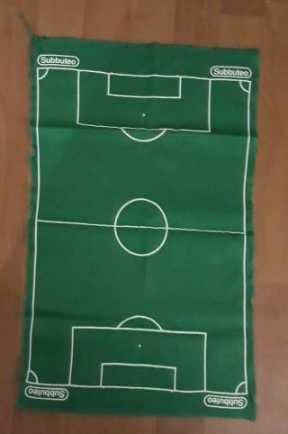 Subbuteo: Five A Side Green Nylon Playing Pitch Cloth Rare Football Accessories