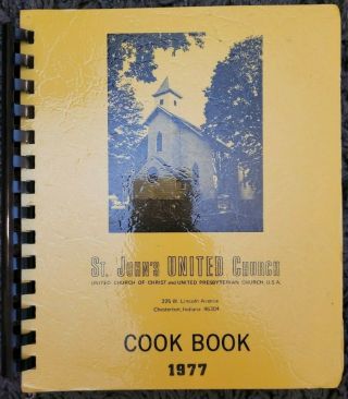 St.  Johns Church Vintage 1977 Spiral Cookbook Cook Book 1970 