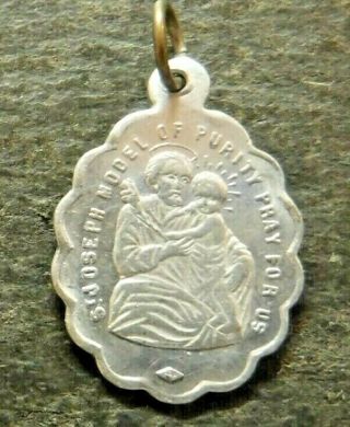 Antique Medal Of St Joseph And Guardian Angel