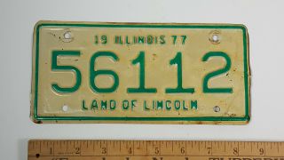 1977 56112 Illinois Motorcycle License Plate Land Of Lincoln Rare Vintage