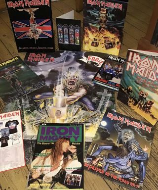 Iron Maiden Vintage Rare Tour Poster Programmes Christmas Card Heavy Metal Rock