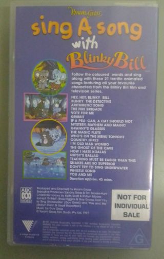 SING A SONG WITH BLINKY BILL RARE ABC FOR KIDS VHS PAL PROMO MARKED NOT 2