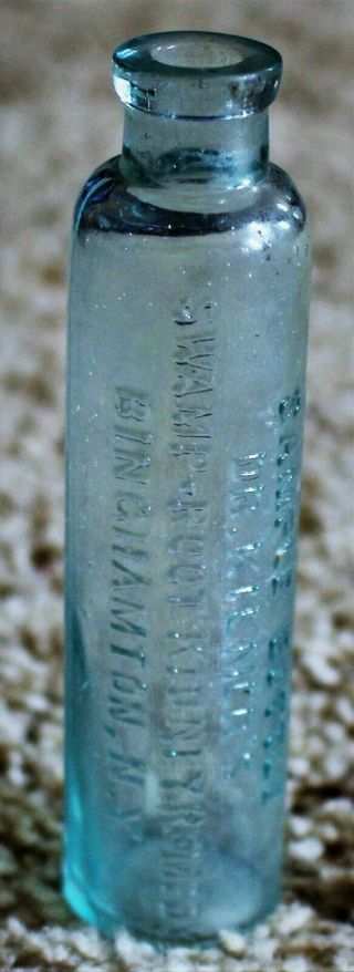 Antique Glass Quack Medicine Sample Bottle / Dr Kilmers Swamp Root Kidney Remedy