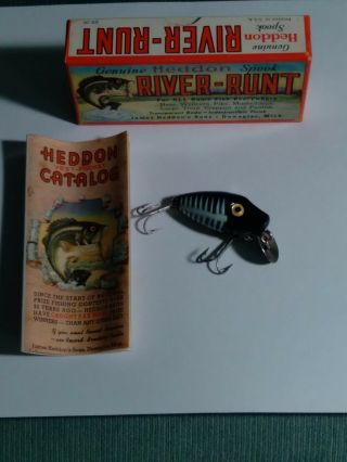 Heddon River Runt 9020 Xbw Midget Digit Vintage Fishing Lure W Box And Papers A,